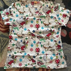 Grinch 2 pocket scrub top